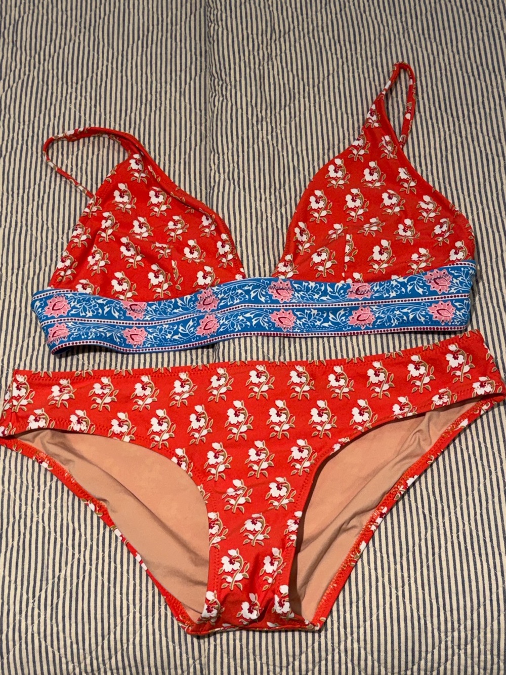 J. Crew Block Print Bikini (M top, S bottom)